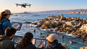 In 2019, California researchers used 1,500 volunteers to count seals and sea lions from drone images; 11 repeated counts improved accuracy |